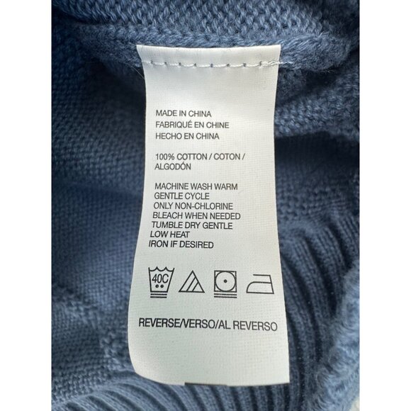 Izod Mens Med Dusty Blue Light Sweater Preppy Casual 90s Cotton NWT - Picture 8 of 12